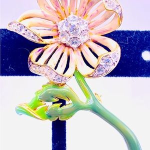 NEW IN STUDIO: Nolan Miller (signed) Enamel Flower Brooch